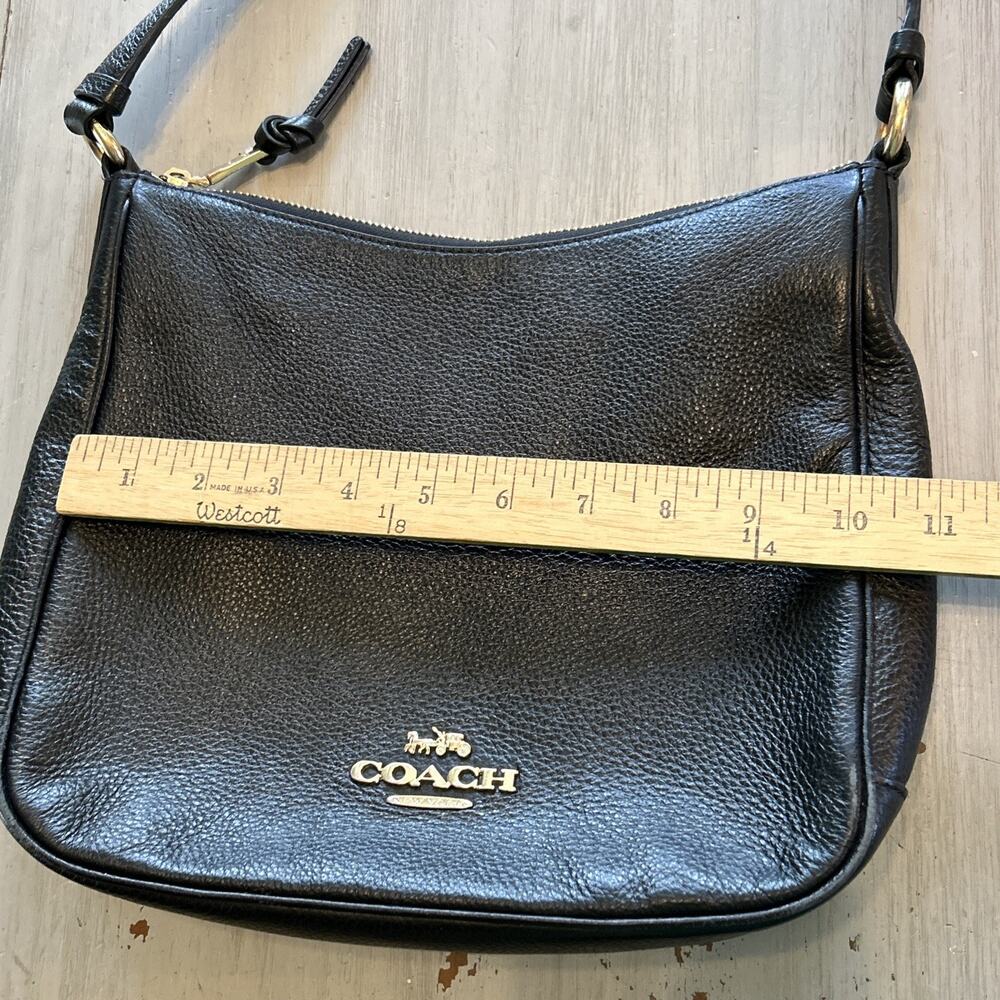 Coach C1648 Ellie File Bag In Black Pebbled Leather Crossbody Old Money Classic - Picture 9 of 15